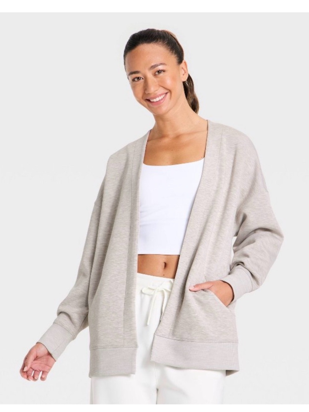 Women’s Airy Sleek Cardigan - Target All in Motion Taupe Heather Beige
